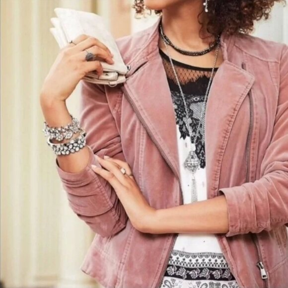 Blush velvety jacket - Picture 1 of 8